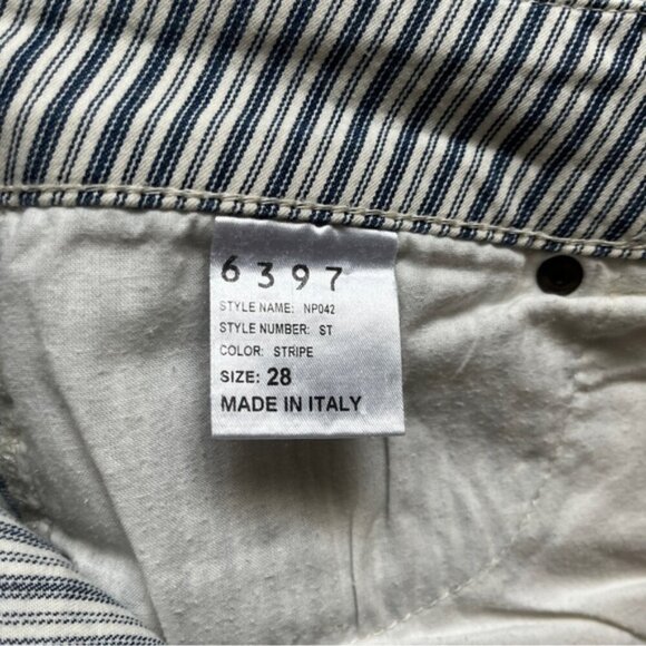6397 Made in Italy Blue/ Cream Striped Women's Jeans Sz 28 - Picture 6 of 10